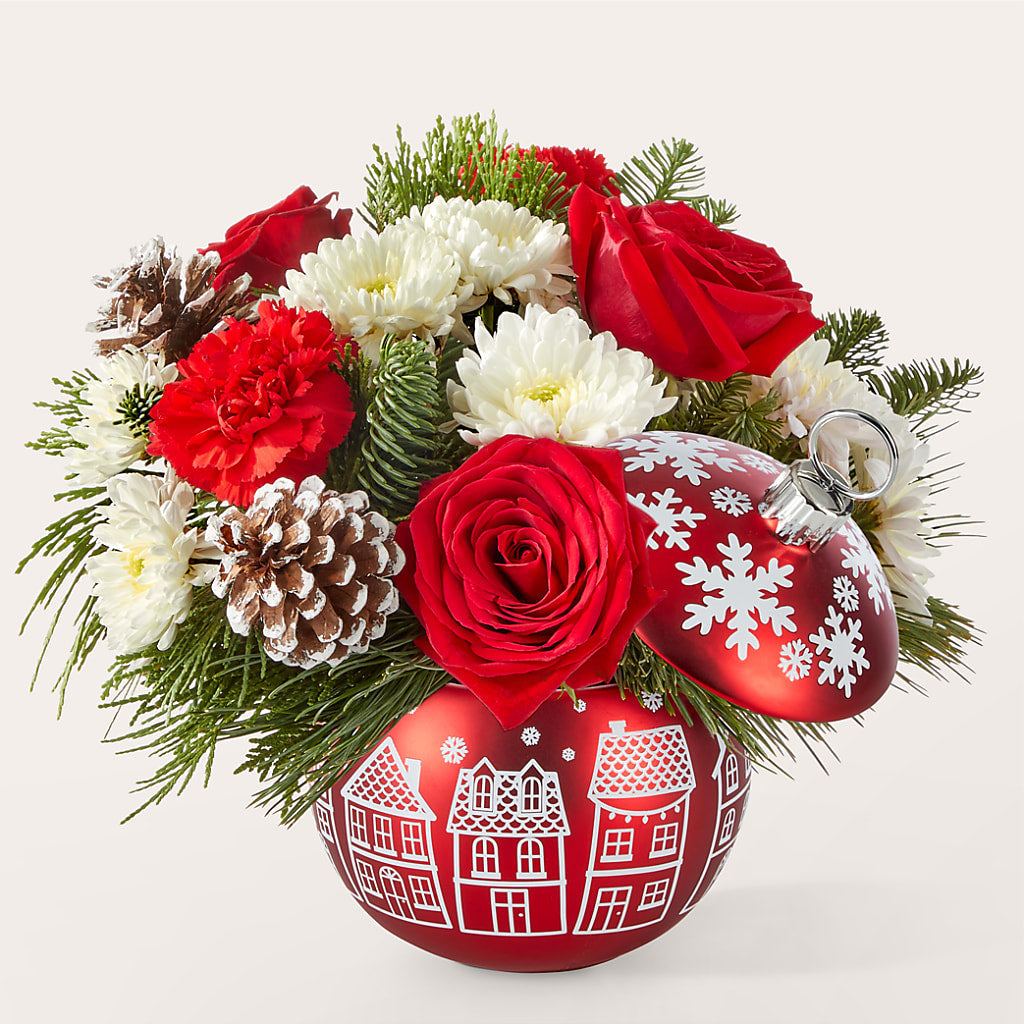 Christmas Village Ornament – Cornerstone Florals, Katy TX