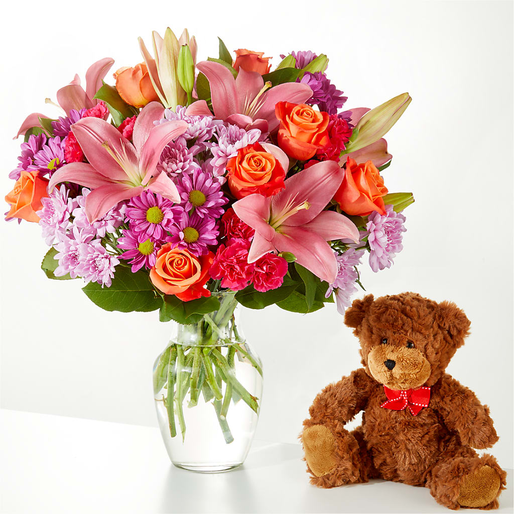 One and Only Bouquet and Bear Bundle – Cornerstone Florals, Katy TX