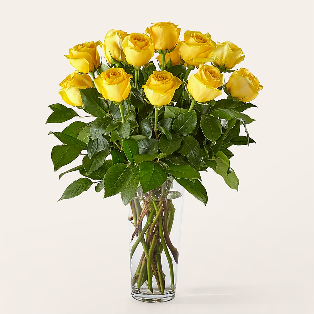 Long Stem Yellow Rose Bouquet – Cornerstone Florals, Katy TX