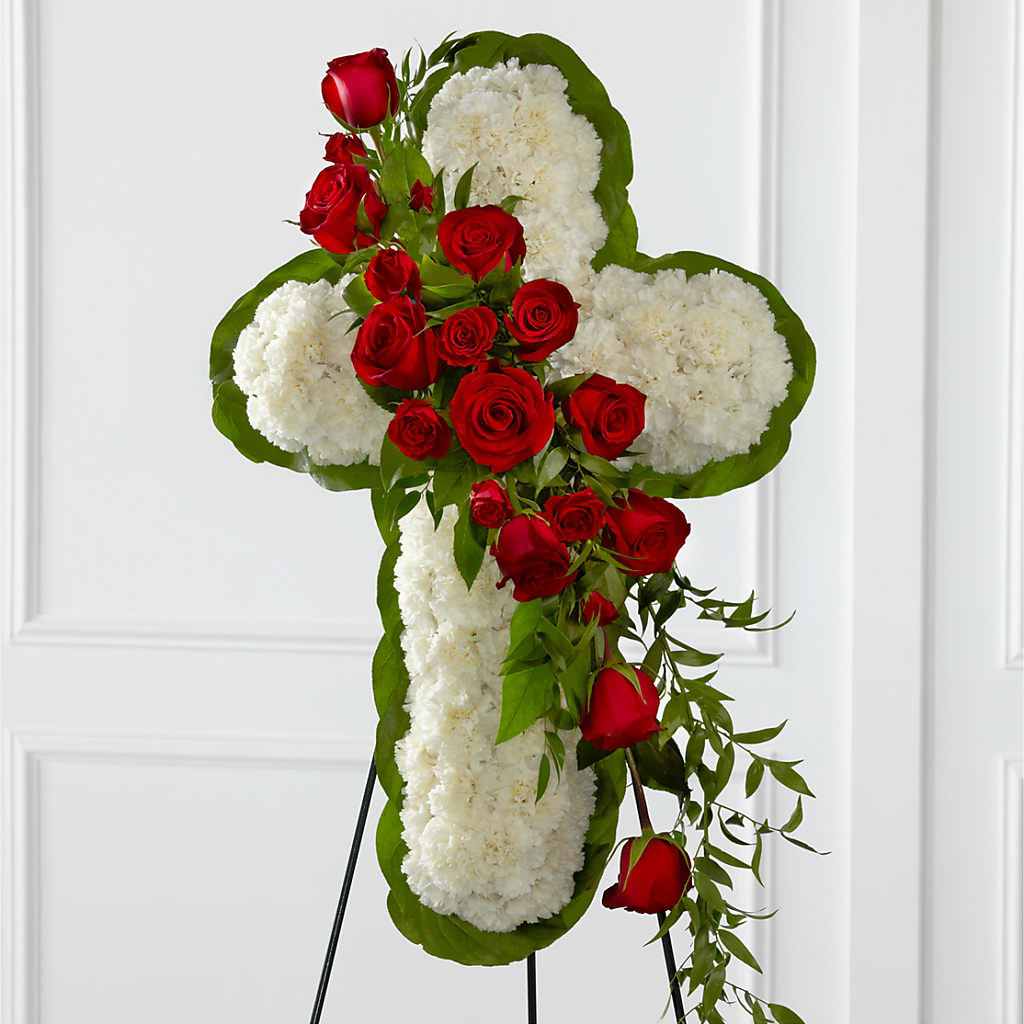 Floral Cross Easel – Cornerstone Florals, Katy TX