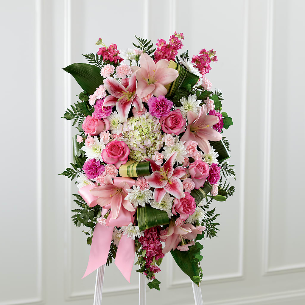 Comforting Standing Spray – Cornerstone Florals, Katy TX