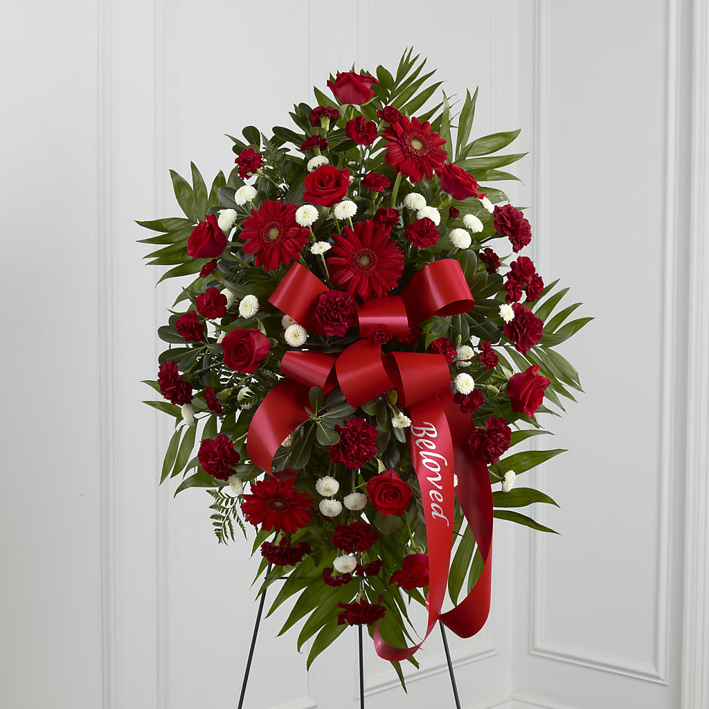 Treasured Memories Standing Spray – Cornerstone Florals, Katy TX