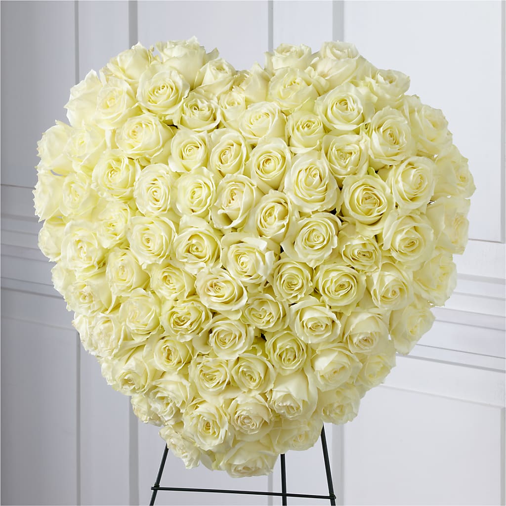 Elegant Remembrance Standing Heart – Cornerstone Florals, Katy TX
