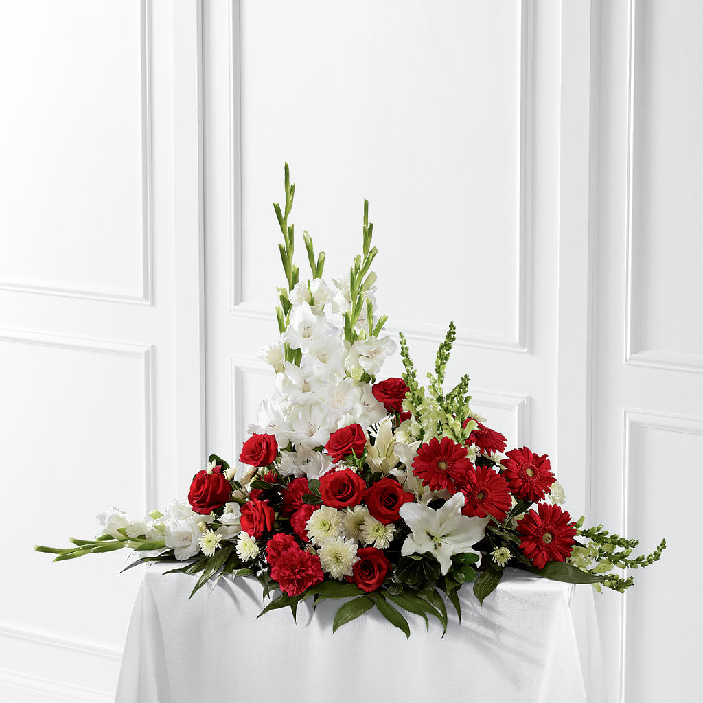 Crimson & White Arrangement – Cornerstone Florals, Katy TX