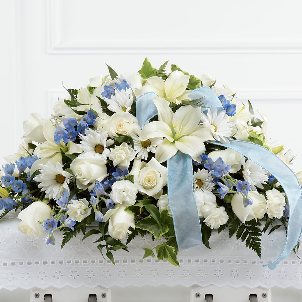 Tender Treasure Casket Spray – Cornerstone Florals, Katy TX