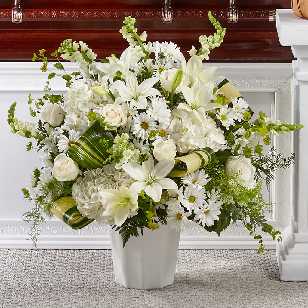 Thoughts of Tranquility Floor Basket – Cornerstone Florals, Katy TX