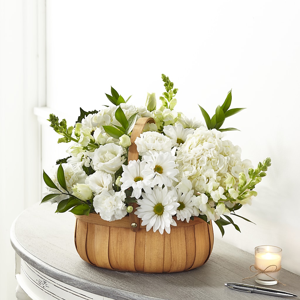 Pure Ivory Basket – Cornerstone Florals, Katy TX