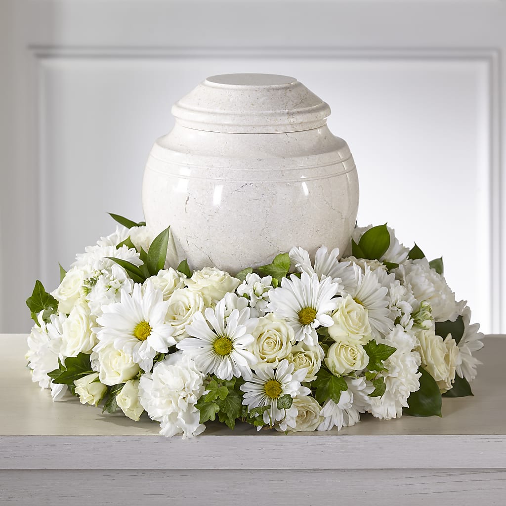Ivory Gardens Cremation Adornment – Cornerstone Florals, Katy TX