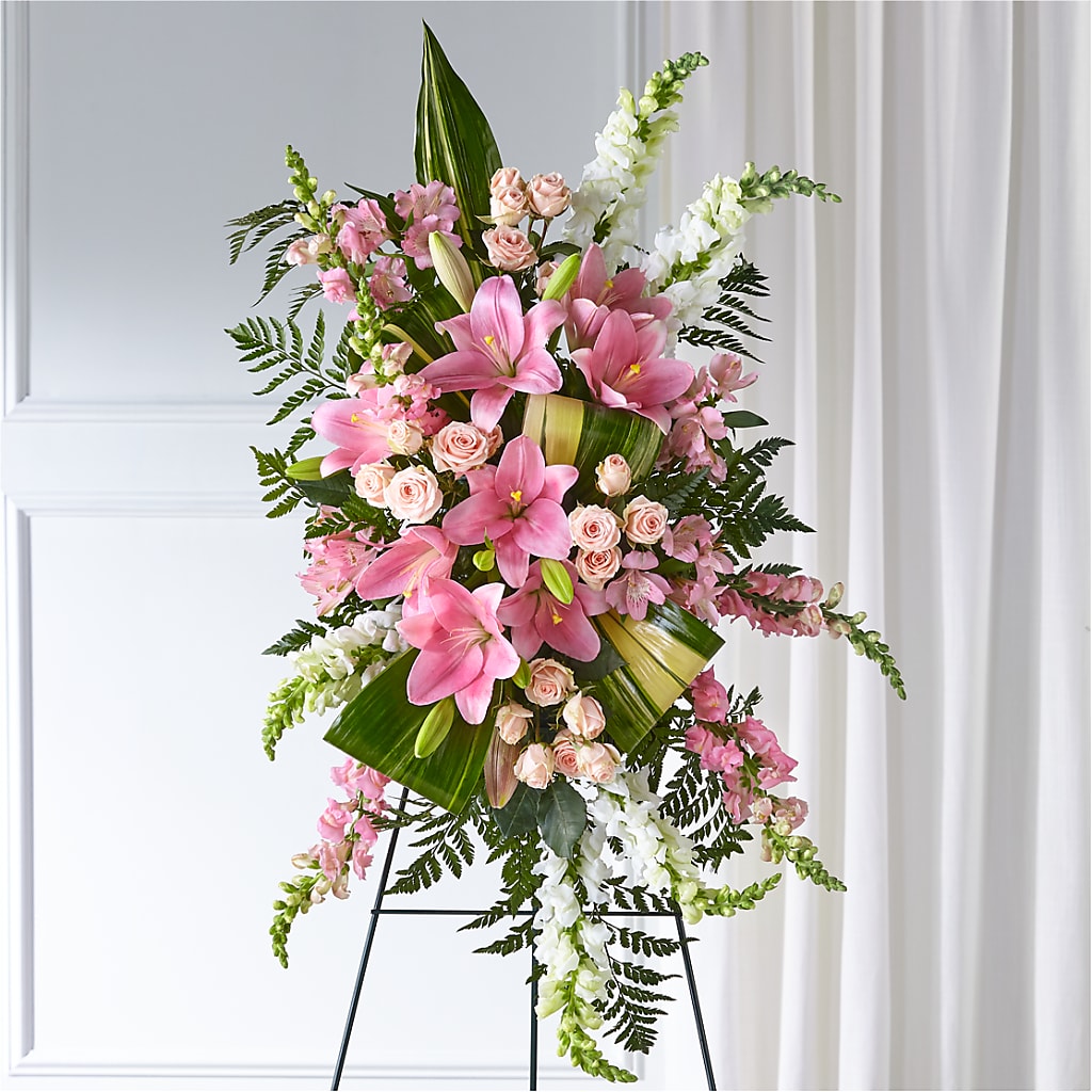 Elegant Embrace Standing Spray – Cornerstone Florals, Katy TX