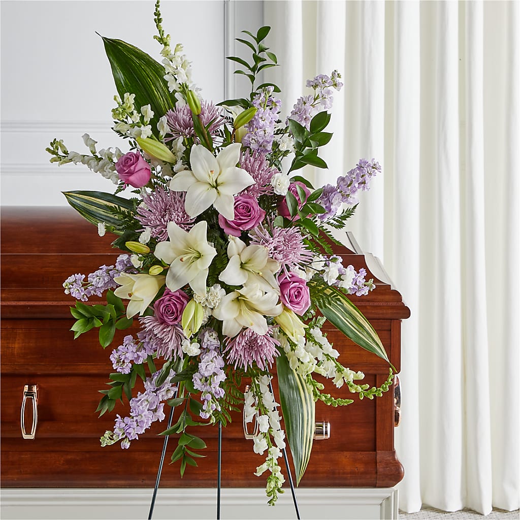 Grateful Hearts Standing Spray – Cornerstone Florals, Katy TX
