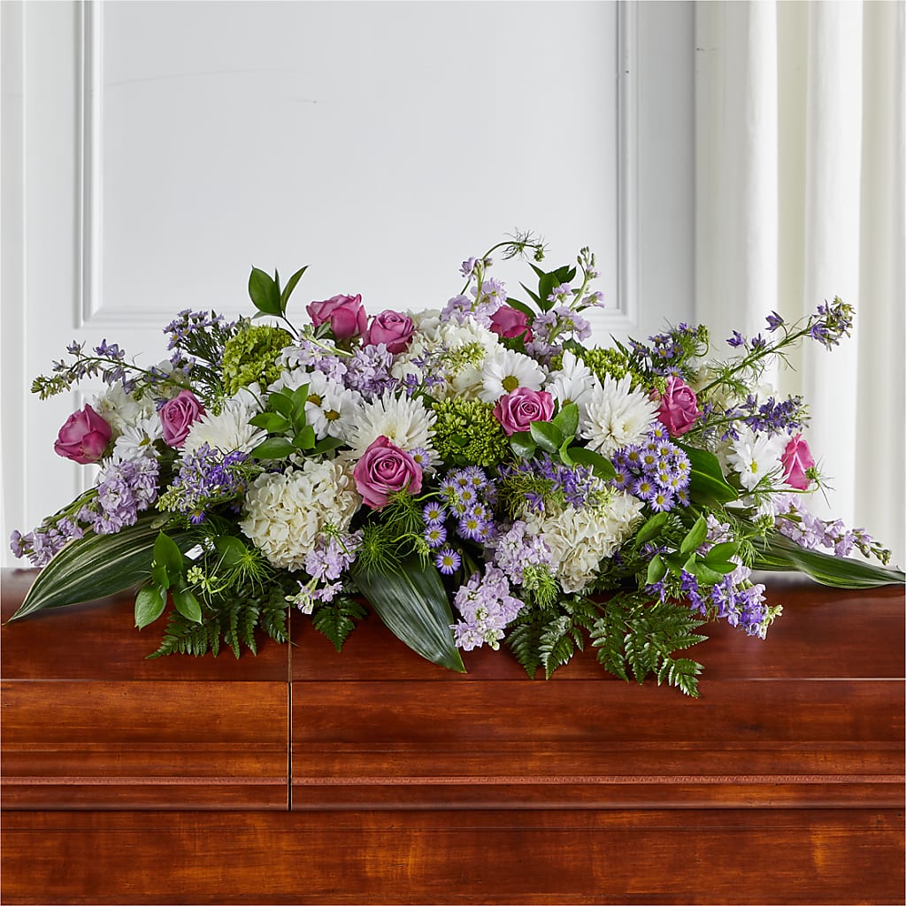 Meadows of Serenity Casket Spray – Cornerstone Florals, Katy TX