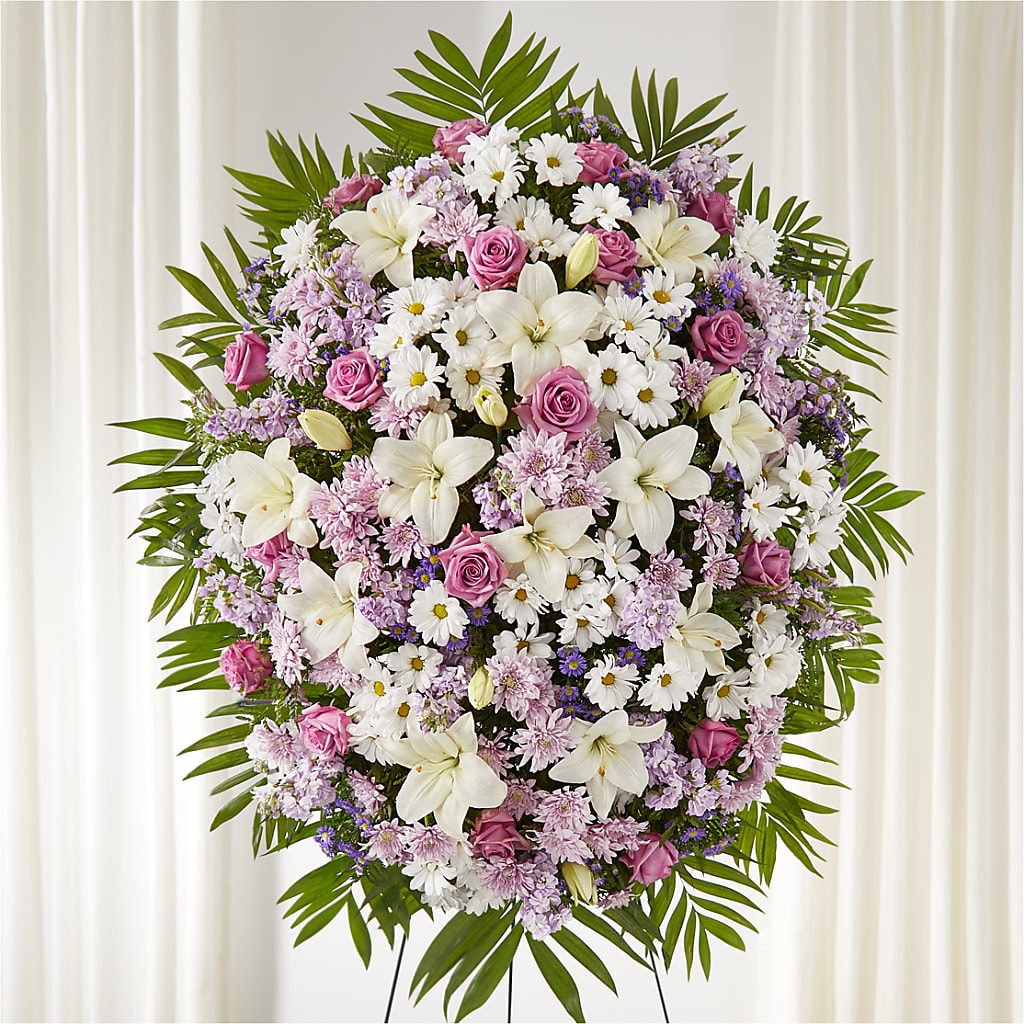 Surrounded by Love Standing Spray – Cornerstone Florals, Katy TX