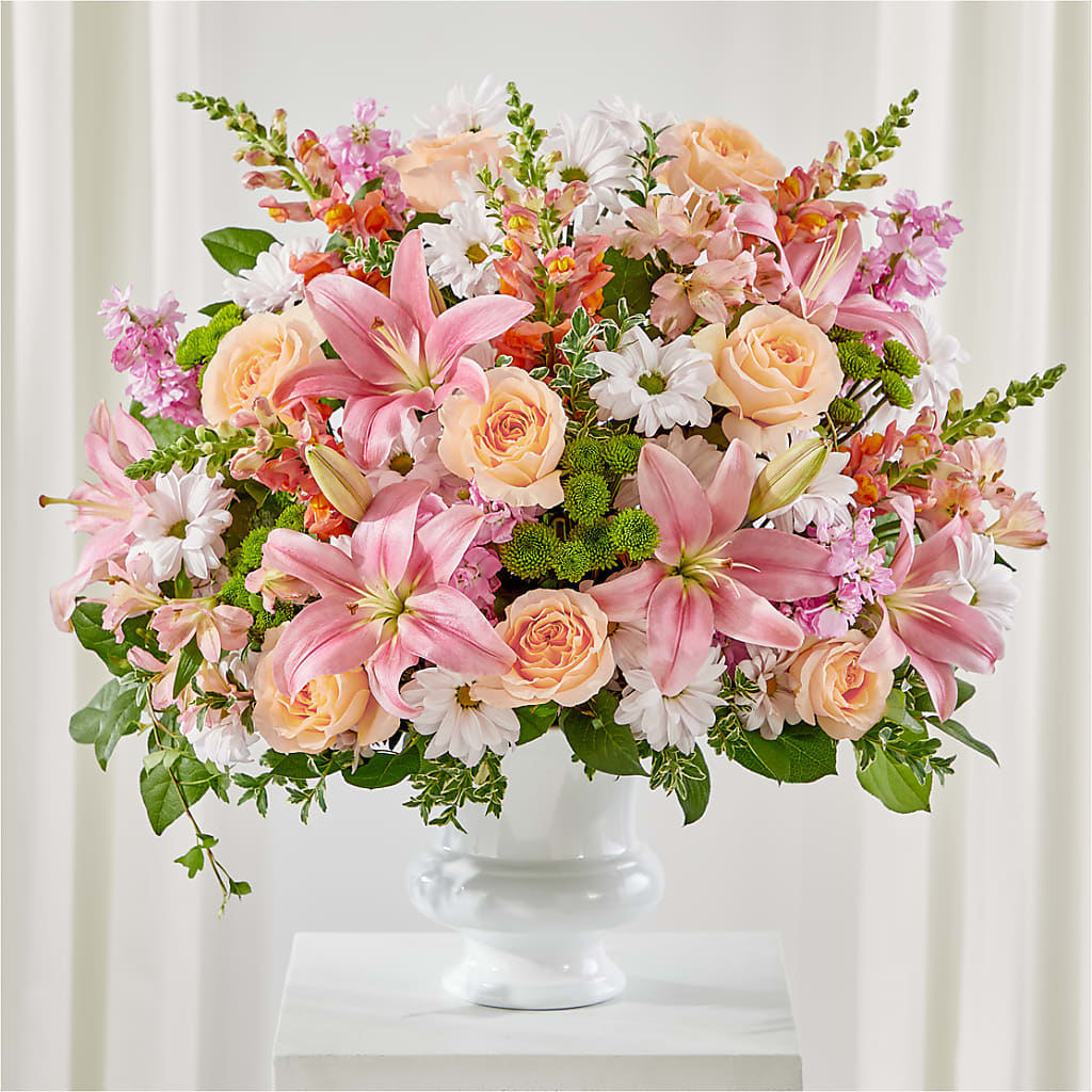 Heartfelt Gesture Urn Arrangement – Cornerstone Florals, Katy TX