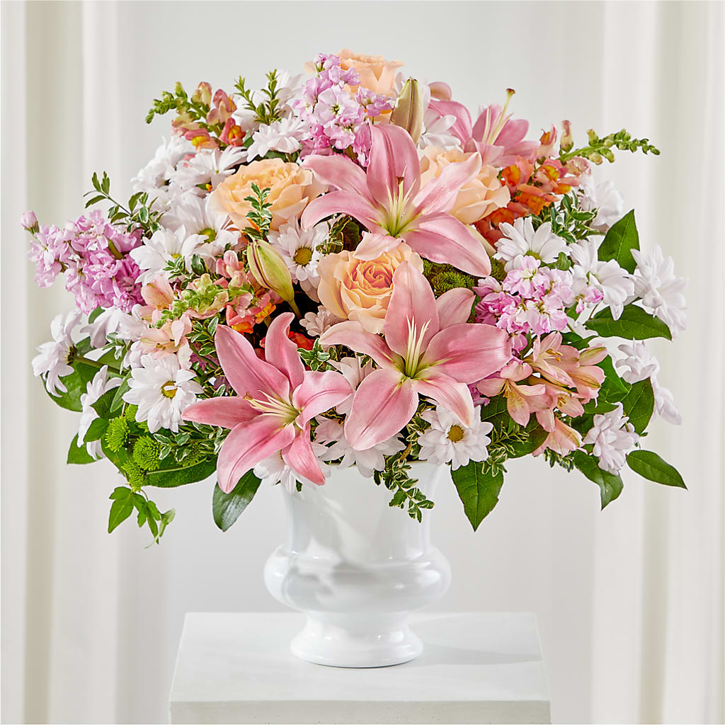 Heartfelt Gesture Urn Arrangement – Cornerstone Florals, Katy TX
