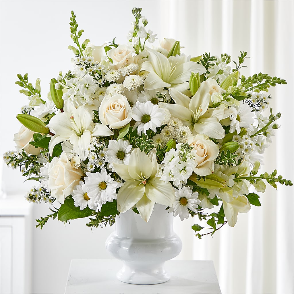 Uplifting Urn Arrangement – Cornerstone Florals, Katy TX