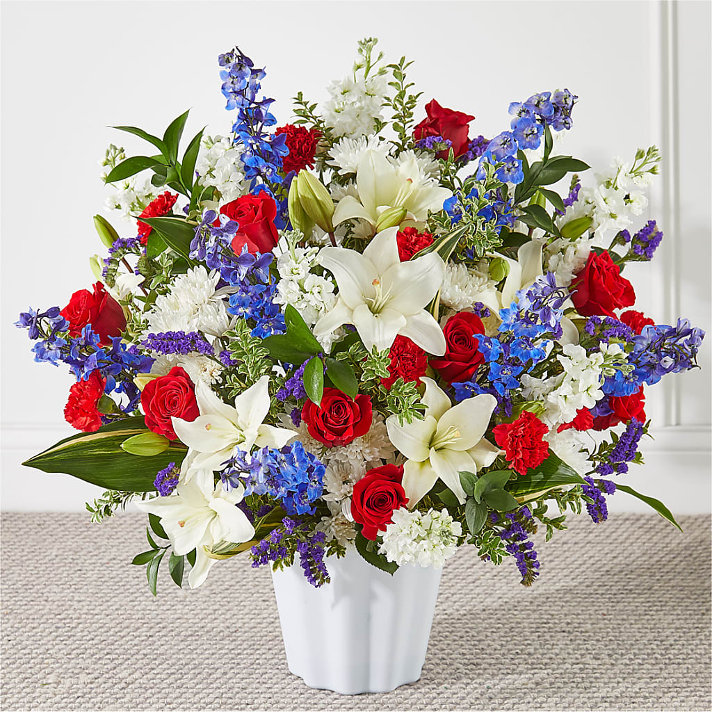 Consoled Floor Basket – Cornerstone Florals, Katy TX