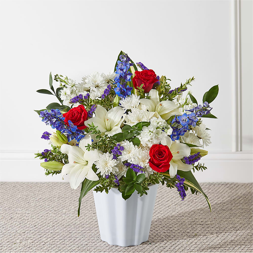 Consoled Floor Basket – Cornerstone Florals, Katy TX