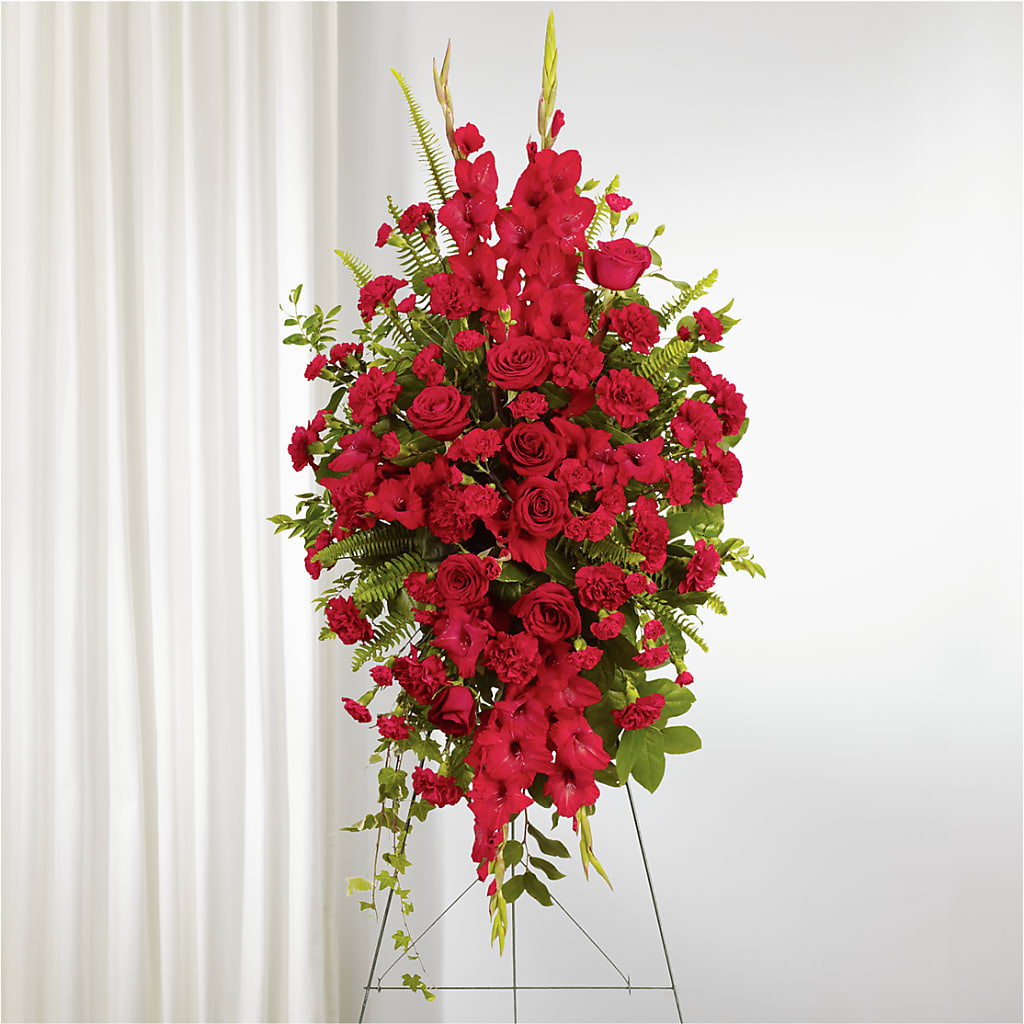From the Heart Standing Spray – Cornerstone Florals, Katy TX