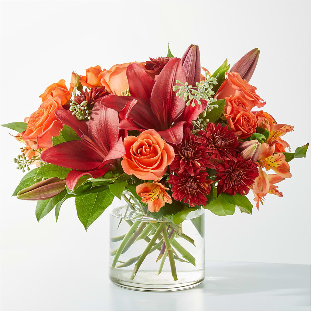 Crimson Leaves Bouquet – Cornerstone Florals, Katy TX