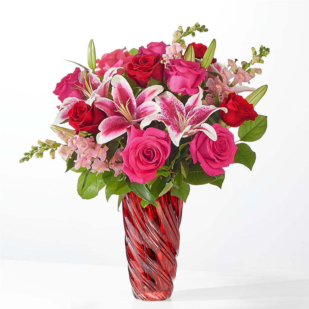 Always You Bouquet with Luxe Swirl Vase – Cornerstone Florals, Katy TX