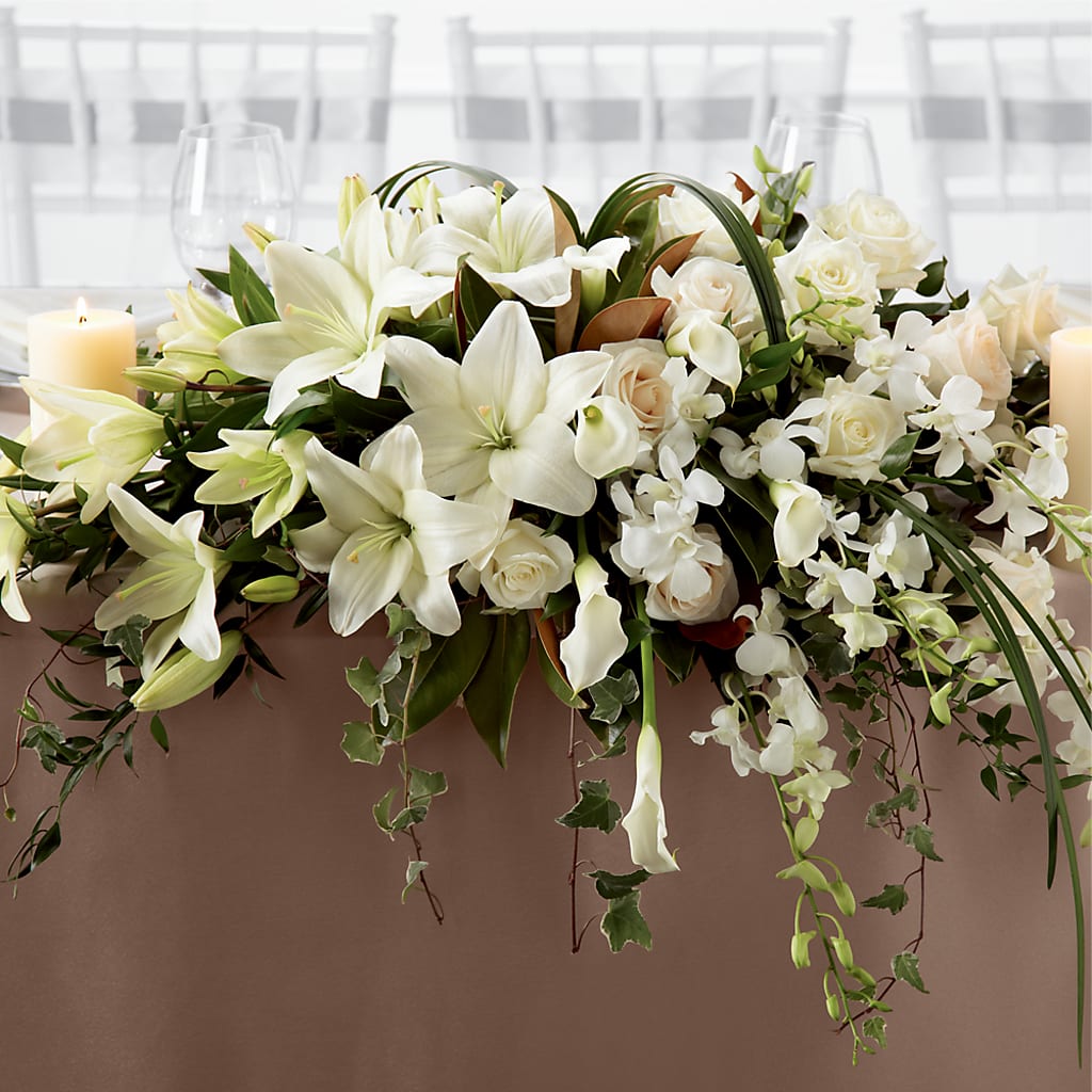 White Linen Arrangement – Cornerstone Florals, Katy TX