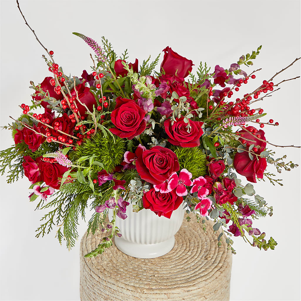 Big Red Bow Bouquet –  Cornerstone Florals, Katy TX