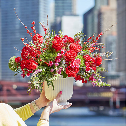Big Red Bow Bouquet –  Cornerstone Florals, Katy TX