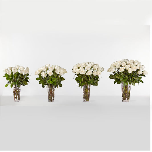 Long Stem White Rose Bouquet –  Cornerstone Florals, Katy TX