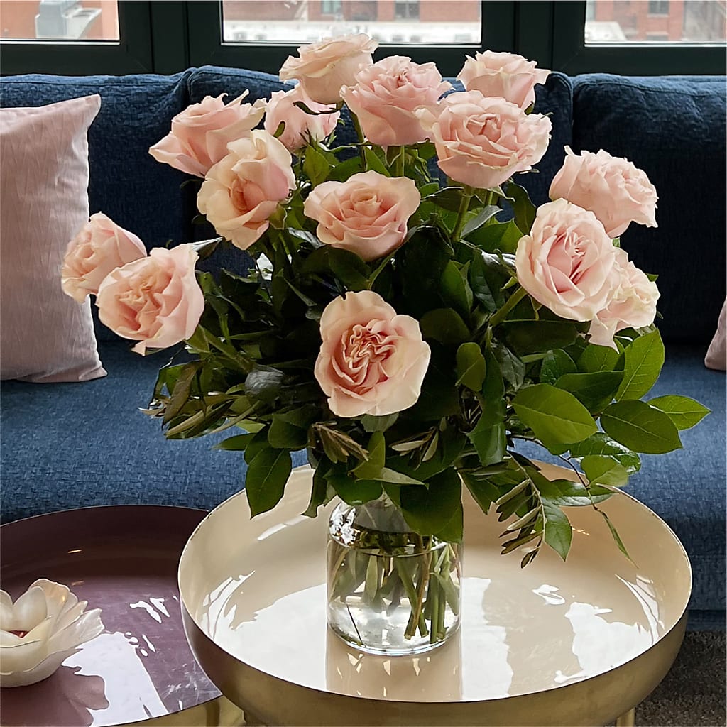 Long Stem Pink Rose Bouquet –  Cornerstone Florals, Katy TX