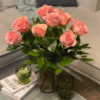 Long Stem Pink Rose Bouquet –  Cornerstone Florals, Katy TX