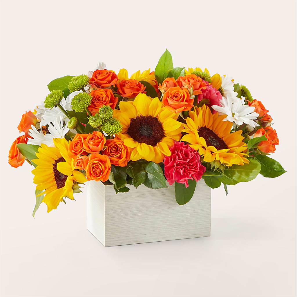 Sun-drenched Blooms Box Bouquet –  Cornerstone Florals, Katy TX