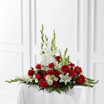 Crimson & White Arrangement –  Cornerstone Florals, Katy TX