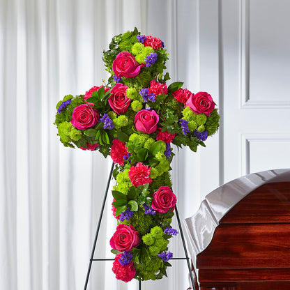 Tribute Rose Floral Cross –  Cornerstone Florals, Katy TX