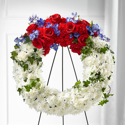 Patriotic Passion Wreath –  Cornerstone Florals, Katy TX