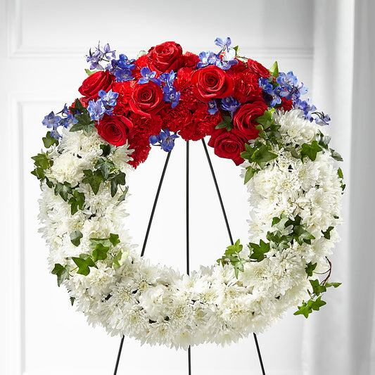 Patriotic Passion Wreath –  Cornerstone Florals, Katy TX