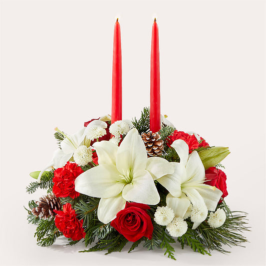 Seasonal Festivities Centerpiece –  Cornerstone Florals, Katy TX